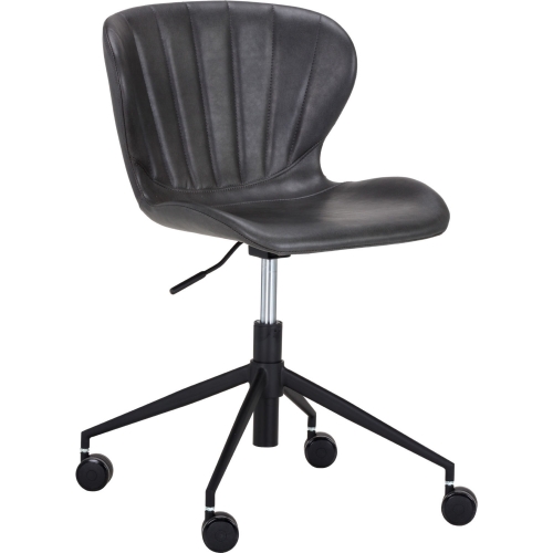 Arabella Office Chair in Portabella Grey Leatherette & Steel